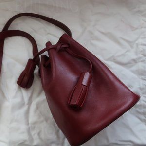 BUILDING BLOCK Burgundy Maroon Bucket Bag